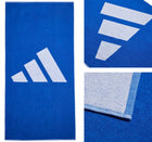 ADIDAS DUŻY RĘCZNIK PLAŻOWY KĄPIELOWY SZYBKOSCHNĄCY CHŁONNY FROTTE 140 X 70 bawełniany niebieski sportowy do basenu na