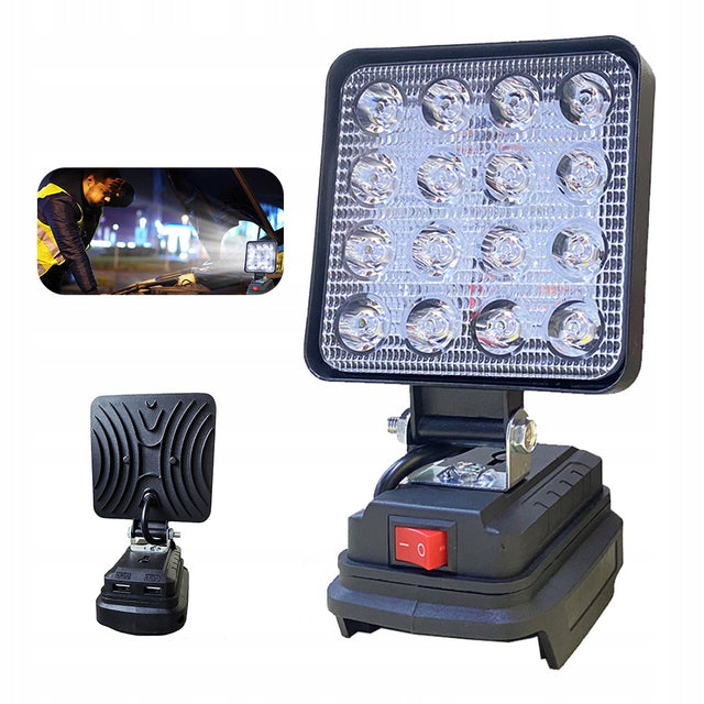 18V 18 LED lampa do makita halogen lampka robocza latarka oświetlenie kempingowe, powerbank 1800 mAh, 15 w