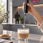 Spieniacz do mleka elektryczny ręczny mini mikser ubijacz kawy usb-c + etui do cappuccino i latte, 2 końcówki, 3
