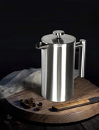 Zaparzacz do kawy French Press ze stali nierdzewnej 304 w biurze domowym 350 ML Praska tłokowa do herbaty, srebrna