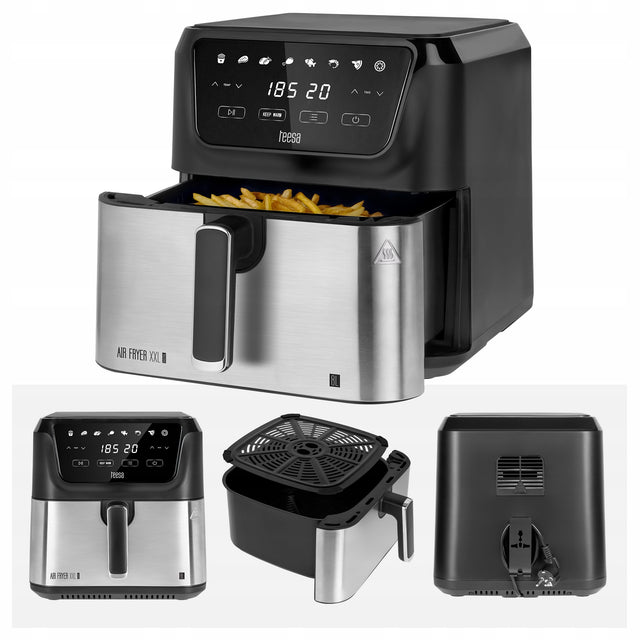 Frytkownica beztłuszczowa teesa digital AIR fryer XXL 8l 1700W duża miska czarny