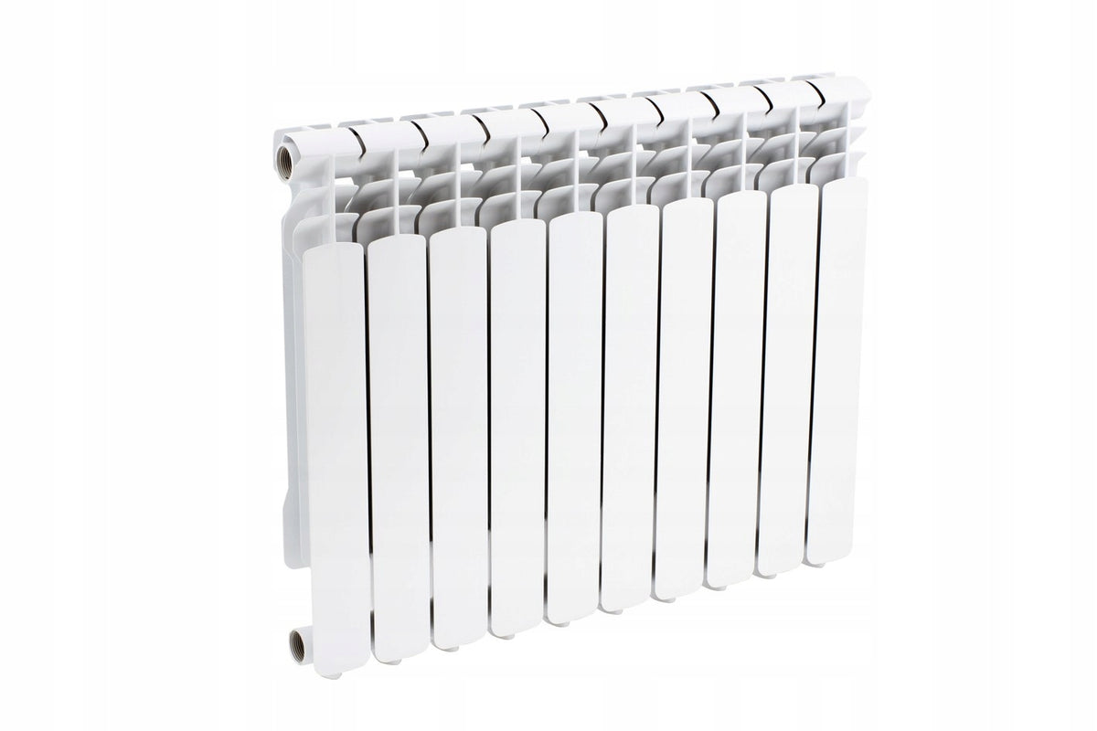 GRZEJNIK ALUMINIOWY 10 ŻEBEREK KALORYFER BIAŁY 576x700 PODŁĄCZENIE BOCZNE 700 mm 576 mm grzewcza