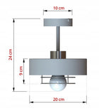 Lampa Sufitowa Wisząca Żyrandol Plafon Beżowa ECRU Złoto 1xE27 LED 760-ER1 metalowa oprawa do salonu, sypialni i