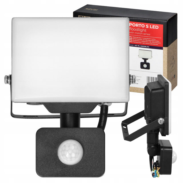 Halogen naświetlacz LED 20W z czujnik ruchu zmierzchu lampa zewnętrzna IP44 reflektor do ogrodu 4000K 1600 lm światło neutralne