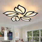 Lampa Sufitowa LED Plafon Ściemniacz Nowoczesny Żyrandol z pilotem i aplikacją 45W czarna aluminiowa oprawa wisząca 5