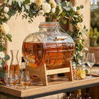 Beczka szklana z kranikiem 8L beczułka antałek karafka do whisky na wodę do lemoniady, soków i napojów, bezbarwne