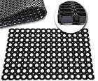 Wycieraczka gumowa wejściowa duża mata ażurowa ażur rubber 50x100 16mm pod drzwi do domu, czarna, do obuwia