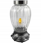 Nowoczesny znicz solarny lampion fotowoltaiczny szklany lamel oświetlenie nagrobne LED na cmentarz, wysokość 24 cm