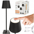 Lampka nocna na biurko biurkowa do czytania sypialni LED lampa stołowa USB oświetlenie do pracy, czarna aluminiowa