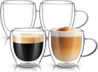 6x SZKLANKI TERMICZNE DO KAWY LATTE DRINKÓW 250ml Z UCHEM ATESTOWANE do herbaty i espresso, podwójna ścianka