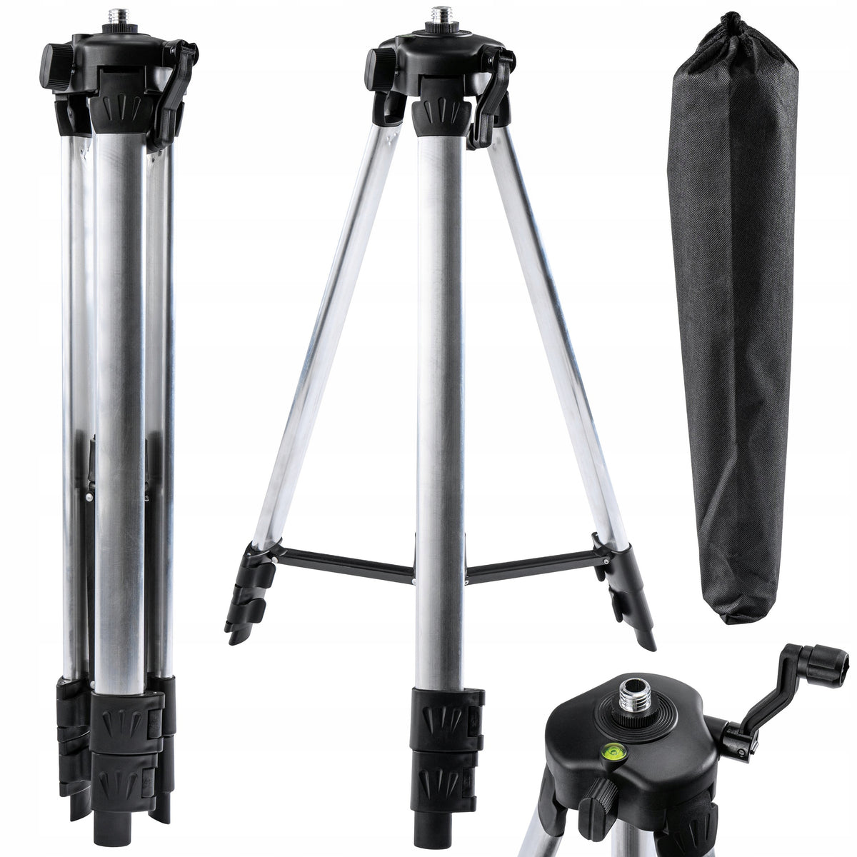 Statyw do poziomicy laserowej trójnóg do lasera tripod 52-150CM gwint 5/8" podstawa pomiarowa, regulowana wysokość