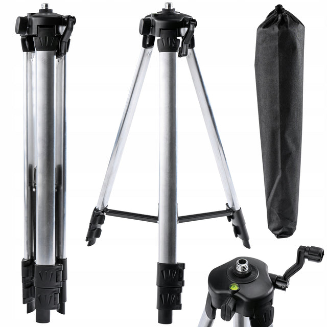 Statyw do poziomicy laserowej trójnóg do lasera tripod 52-150CM gwint 5/8" podstawa pomiarowa, regulowana wysokość 52–150 cm