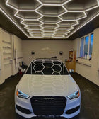 Lampa LED plaster miodu hexagon 245X486 14HEX 624W tuya darmat light 518 plafon geometryczny, oświetlenie sufitowe
