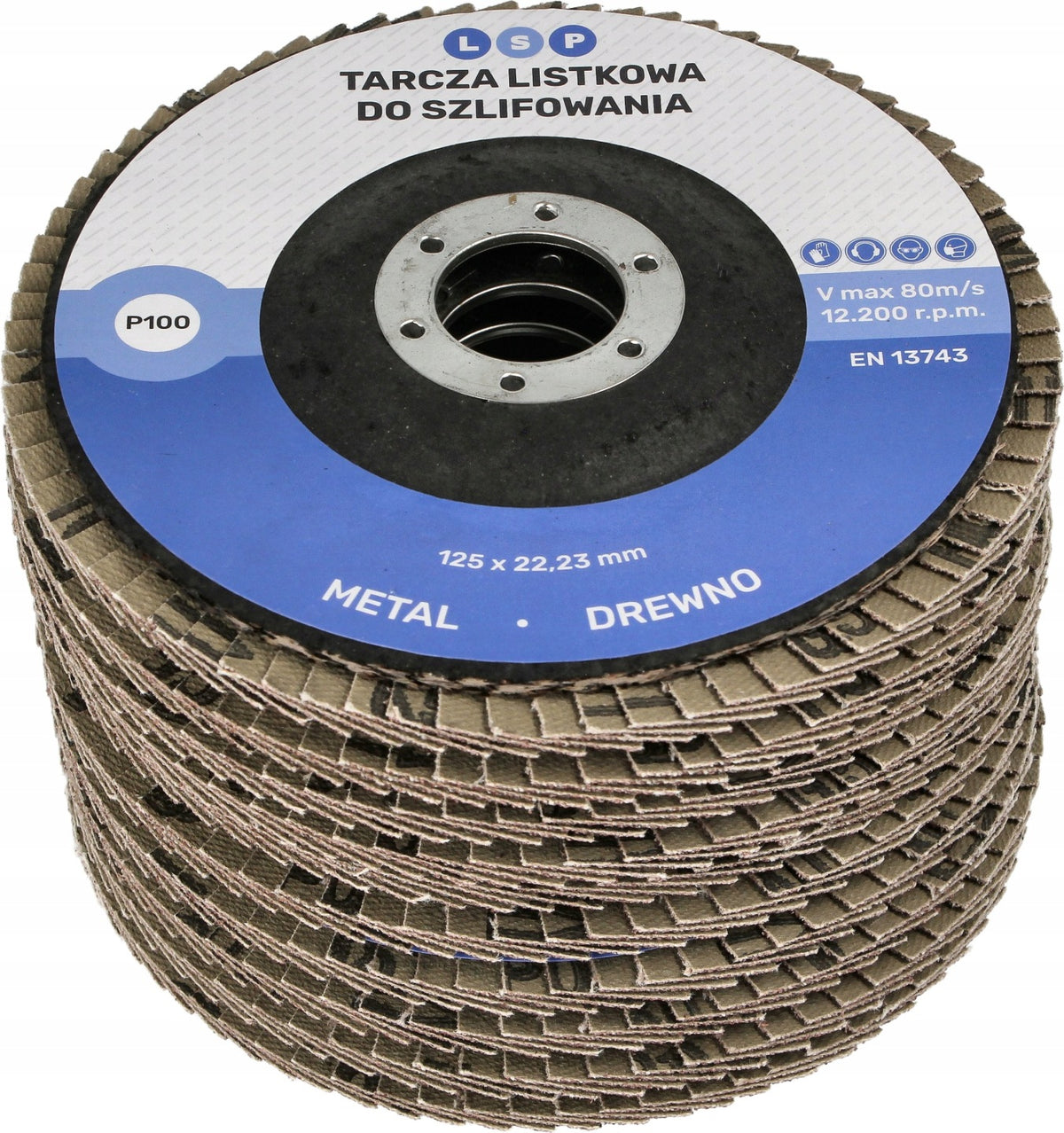 Tarcza Listkowa 125 P100 x10 Lamelka Do Szlifowania Drewna Metalu 10szt z 389 sztuk