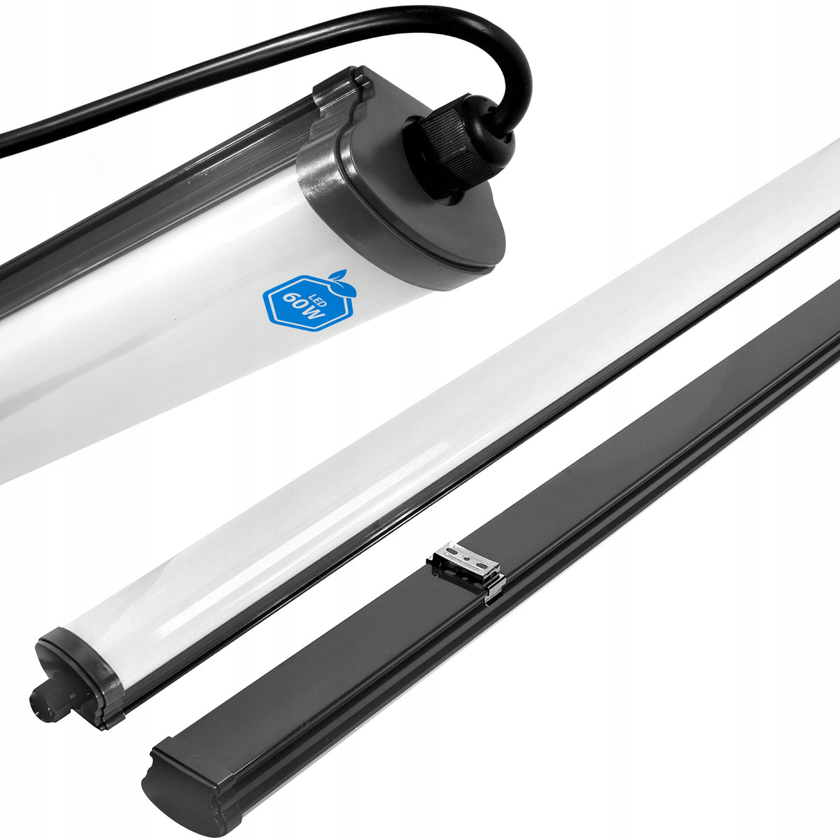 Lampa hermetyczna LED do garażu 120cm 60W oprawa natynkowa sufitowa belka świetlna, listwa warsztatowa, zintegrowane