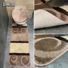 Dywaniki łazienkowe trzyczęściowe podgumowane mix komplet mat wielokolorowych, polipropylen, prostokątne 50x80 cm