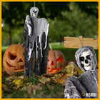 DUŻY WISZĄCY DUCH DEKORACJA SZKIELET CZARNY WISZĄCY HALLOWEEN CZARNY 85cm ozdoba na imprezę tematyczną, straszydło do