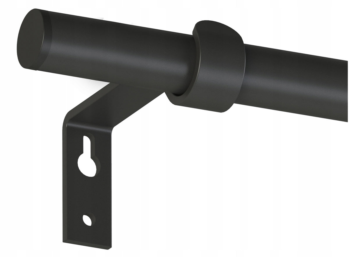 Karnisz pojedynczy FI 19 MM czarny metal 160 CM moderia drążek do zasłon i firan, do dekoracji okna