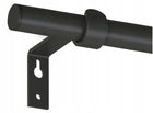 Karnisz pojedynczy FI 19 MM czarny metal 160 CM moderia drążek do zasłon i firan, do dekoracji okna