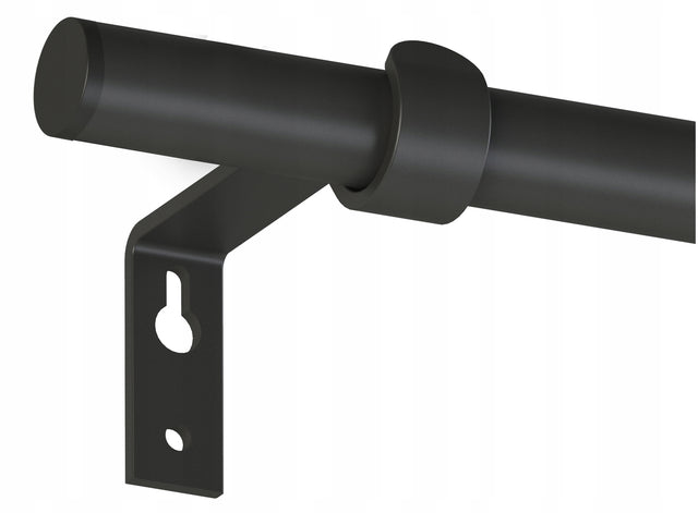 Karnisz pojedynczy FI 19 MM czarny metal 160 CM moderia drążek do zasłon i firan, do dekoracji okna