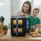 Frytkownica beztłuszczowa dwukomorowa 11L2800W airdweller AIR fryer czarna czarny