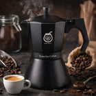 Kawiarka Zaparzacz do Kawy Gaz Indukcja 6 Filiżanek Espresso aluminiowa czarna moka 300 ml do parzenia małej czarnej