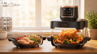 Frytkownica beztłuszczowa 1800W Air Fryer 12 programów 2 szklane misy 6L+4L czarny