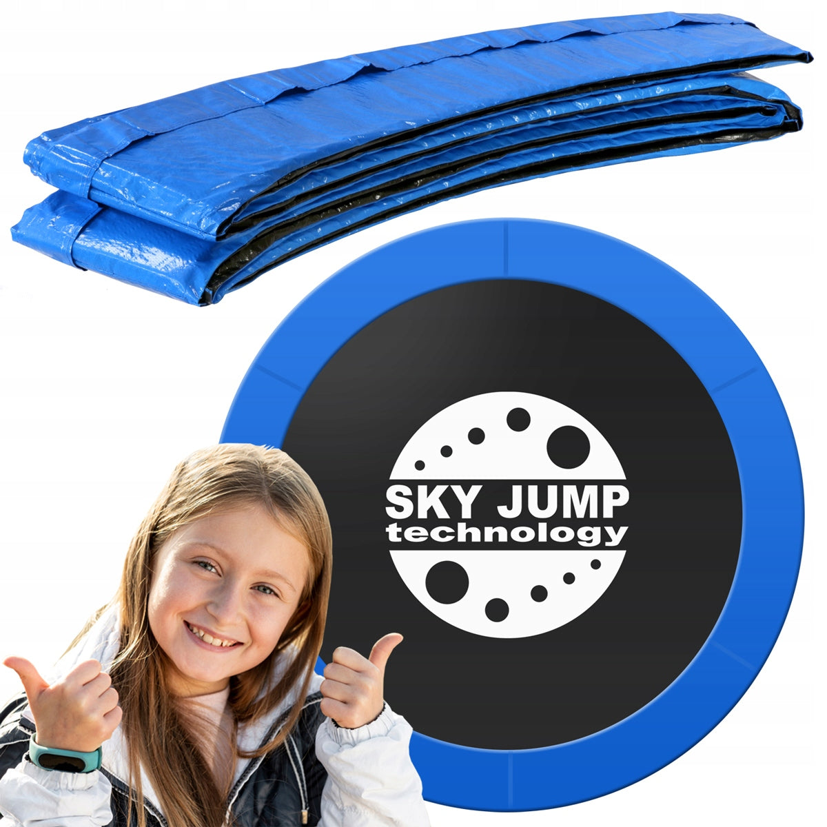 Osłona sprężyn do trampoliny 244-252cm 8 FT mocna kołnierz gąbka ochraniacz pokrowiec amortyzujący, zabezpieczenie