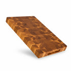 Deska do krojenia sztorcowa End-Grain dębowa duża 40x30 premium, stopki drewniany blok kuchenny do siekania, prostokątny