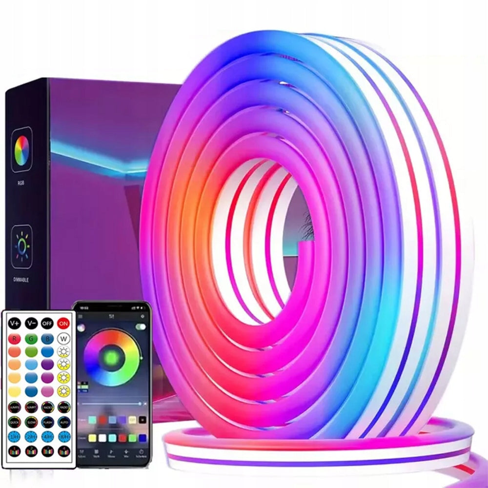 Taśma LED 10m neon RGB 720LED bluetooth aplikacja pilot zestaw IP65 wąż świetlny dekoracyjny do wnętrz wielokolorowy