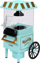 Maszyna do popcornu bez tłuszczu lund retro 1200W prażarka kukurydzy, urządzenie kuchenne, miarka na ziarna, zielona