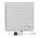 Panel LED podtynkowy plafon sufitowy 18W lampa kwadratowa biała, zintegrowane źródło światła, 20x20 cm, głębokość 2 cm