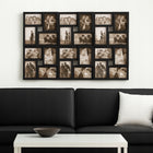 Duża ramka 24 zdjęcia fotorama 86x57cm multi foto galeria kolaż czarna plastikowa dekoracja ścienna do salonu, na