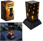 Lampion solarny 3D LED znicz szklany efekt nieskończoności premium 27,5cm na grób, dekoracja cmentarna, wielokolorowa