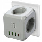 Przedłużacz Rozgałęźnik Kostka Trójnik Do Gniazdka Włącznik Ładowarka USB adapter elektryczny 3-wyjściowy z uziemieniem