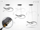 Lampa Sufitowa LED 29W Nowoczesna Wisząca Regulowana Wysokość Kuchnia 25 CM plafon czarny, nieregularny kształt