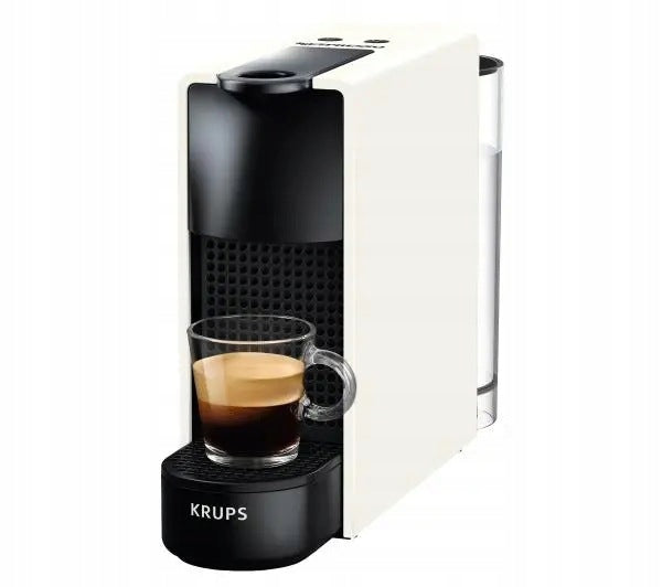 Ekspres Kapsułkowy Krups Nespresso Essenza Mini XN1101 1200W 19Bar Biały do espresso, lungo i ristretto, automatyczne wyłączanie, zbiornik 0,6 l