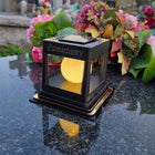 Znicz solarny LED lampion na grób statuetka cmentarz znicze złoty lampka nagrobna, dekoracja pomnika, wysokość 14 cm