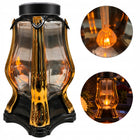 Znicz solarny kapliczka na cmentarz grób złoty elegancki LED - 25cm lampion nagrobny, ozdoba pomnika, ponad 75 h