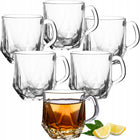 SZKLANKI DO KAWY HERBATY 300ml NAPOJÓW SZKLANKA Z UCHEM ZESTAW SZKLANEK 6x 300 ml bezbarwny