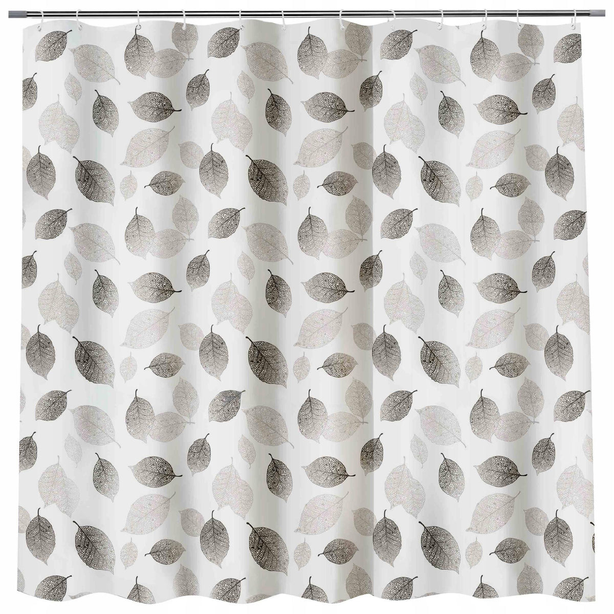 Zasłonka prysznicowa łazienkowa mleczna w liście 180x200 peva stylowa 180x200cm 180 cm biały