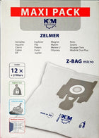 Worki z-bag micro maxi tekstylne zamienniki do odkurzacza, 12 sztuk, filtr hepa, zapach do odkurzacza