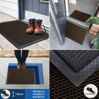 Wycieraczka pod drzwi do butów 50x80cm brąz siatka 3D wejściowa zewnętrzna mata gumowa PVC uniwersalna grubość 10 mm