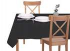 Obrus plamoodporny - 140X240 - solid czarny serweta żakardowa z poliestru, gładka dekoracja stołu do jadalni