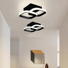 Lampa sufitowa LED 16W, 3 kolory, ściemniana, do salonu, korytarza plafon czarny wielokątny ze zintegrowanym źródłem